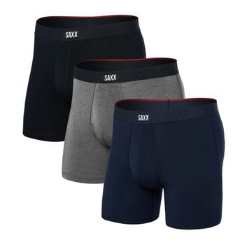 SAXX VIBE XTRA SC BB FLY 3PK, Black/Dark Grey Heather/Navy