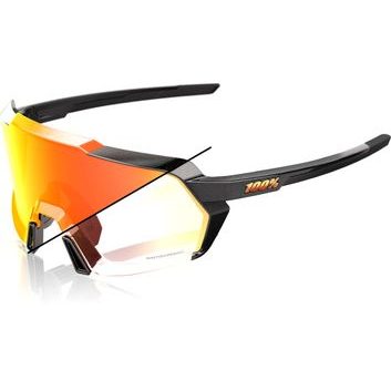 100% KORBIN - Gloss Metallic Black - Orange Flash Mirror Photochromic