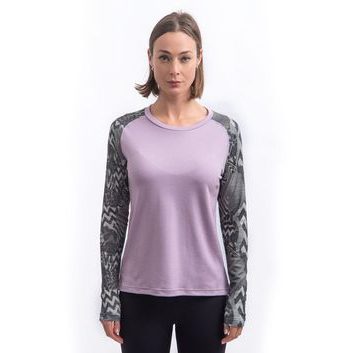 SENSOR MERINO BLEND IMPRESS dámské triko dl.rukáv mystic violet/zebra