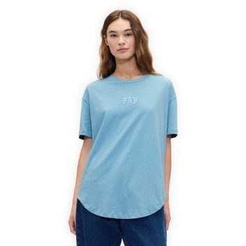 GAP 407990-10 Bavlněné tričko s logem Modrá