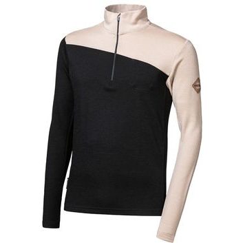 SENSOR MERINO EXTREME UP pánská mikina dl.rukáv zip černá/almond beige