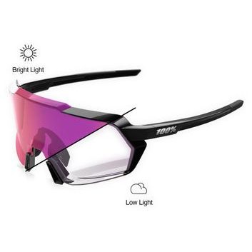 100% KORBIN Gloss Black - Purple Mirror Photochromic Lens