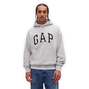 GAP 823104-05 Oversize mikina s logem Extra Heavyweight Unisex Šedá