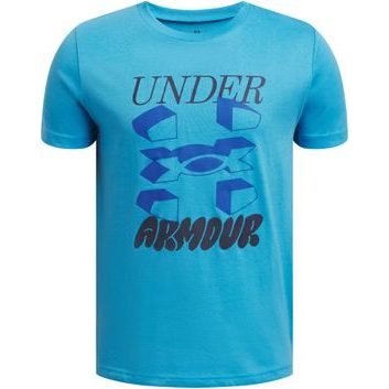 UNDER ARMOUR UA B SPLIT BIG LOGO SS, modrá