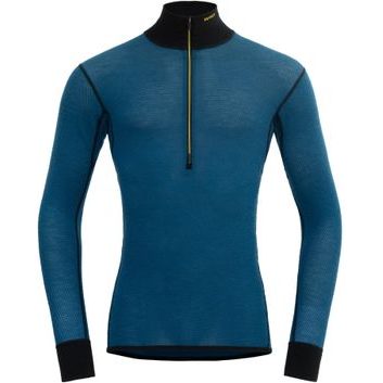 DEVOLD Wool Mesh 190 Zip Neck Man, Flood/Caviar