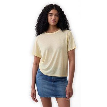 GAP 886584-04 Tričko z lněné směsi Žlutá