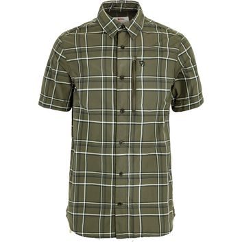 FJÄLLRÄVEN Abisko Hike Shirt SS M Laurel Green-Chalk White