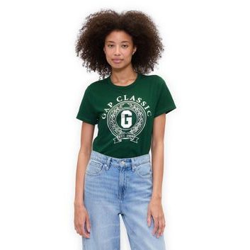 GAP 824042-00 Tričko s logem Zelená