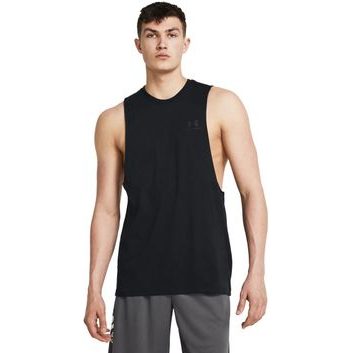 UNDER ARMOUR UA LEFT CHEST CUT OFF TANK-BLK