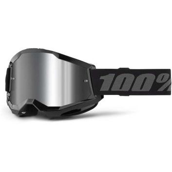 100% STRATA 2 JUNIOR Goggle Black - Mirror Silver Lens