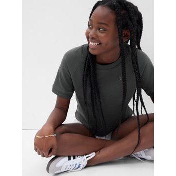 GAP 626677-03 Dětské tričko crop Černá