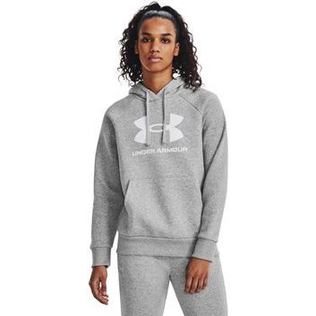 UNDER ARMOUR Rival Fleece Big Logo Hdy, Mod Gray Light Heather / White