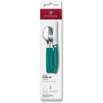 VICTORINOX Swiss Classic, picnic set, 3pcs, green