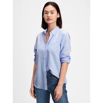 GAP 269247-00 Košile boyfriend oxford Modrá