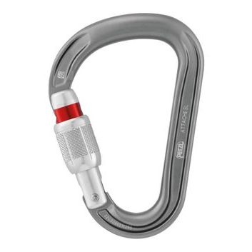 PETZL ATTACHE SCREW LOCK HMS GRAY šedá