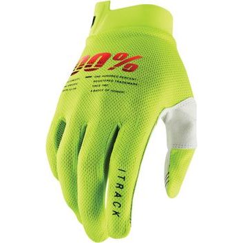 100% ITRACK Youth Gloves Fluo-Yellow