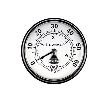 LEZYNE 60 PSI GAGUE 2.5" BLACK/SILVER