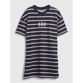 GAP 576092-01 Dětské pruhované šaty Tmavě modrá