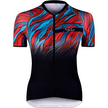 FORCE LIFE UNI kr. rukáv, črn-petrol-červený