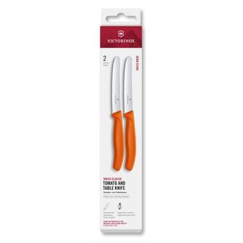 VICTORINOX Swiss Classic, tomato & table knife, 2pcs, 11cm, wavy, orange, box