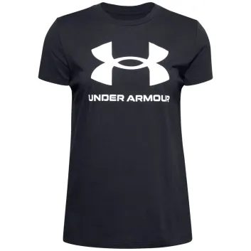 UNDER ARMOUR W SPORTSTYLE LOGO SS, Black / White