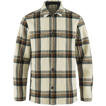 FJÄLLRÄVEN Singi Flannel Overshirt M Chalk White-Dark Navy