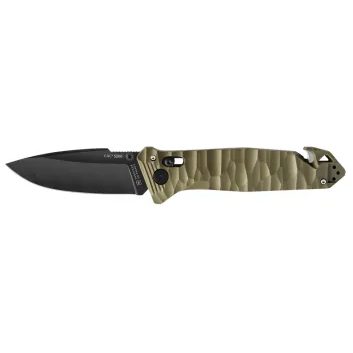 TB OUTDOOR CAC S200 FRENCH TEXTURED PA6 FV ARMY GREEN HANDLE SMOOTH