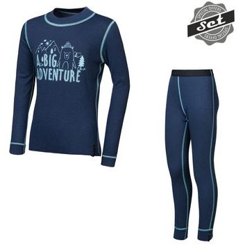 SENSOR DOUBLE FACE SET ADVENTURE dětský triko dl.rukáv + spodky deep blue