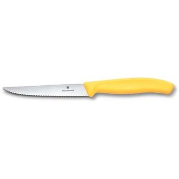 VICTORINOX Swiss Classic, steak & pizza knife, 11cm, wavy, yellow