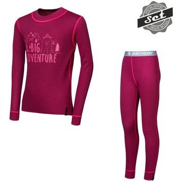SENSOR DOUBLE FACE SET ADVENTURE dětský triko dl.rukáv + spodky lilla