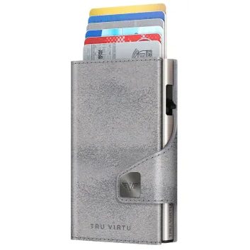 TRU VIRTU Wallet Click & Slide - recyklovaný PET v provedení plsť Grey / Black