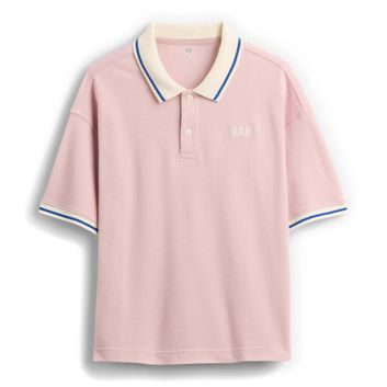 GAP 887102-01 Dětské oversize polo tričko s logem Růžová