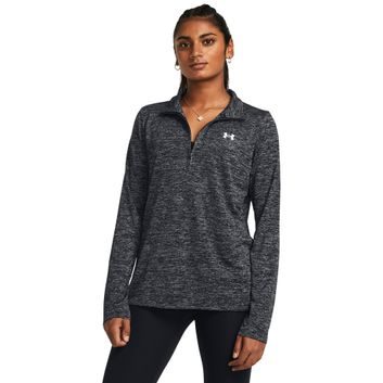 UNDER ARMOUR Tech 1/2 Zip Twist, Black / White