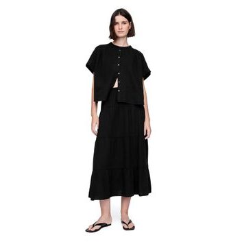 GAP Mušelínová maxi sukně Černá