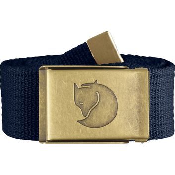 FJÄLLRÄVEN Canvas Brass Belt 4 cm Dark Navy
