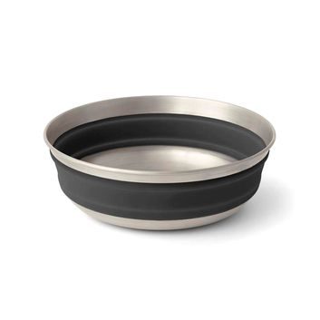 SEA TO SUMMIT Detour Stainless Steel Collapsible Bowl - M, Beluga Black