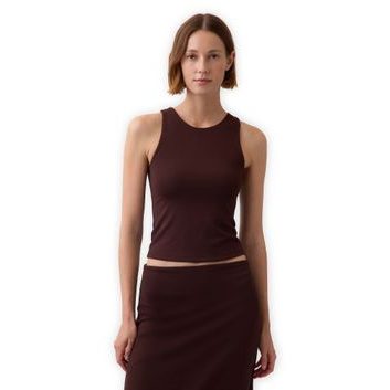 GAP 886602-02 Strečový crop top Hnědá