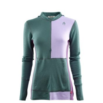 ACLIMA WarmWool Hood Sweater Net W, North Atlantic / Purple Rose / Sunset Purple