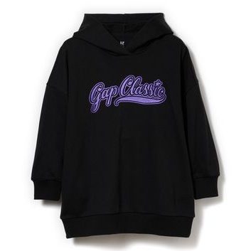GAP 819501-01 Dětské mikinové oversize šaty VintageSoft Černá
