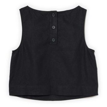 GAP 882932-02 Top z lněné směsi Černá