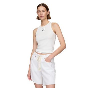 GAP Žebrovaný top s logem Americana Bílá