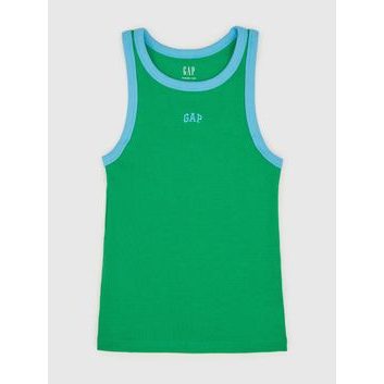GAP 729562-04 Žebrovaný top s logem Zelená