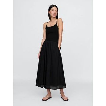 GAP 770564-00 Maxi šaty s kapsami Černá
