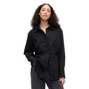 GAP 799379-01 Oversize popelínová košile s logem Big Shirt Černá