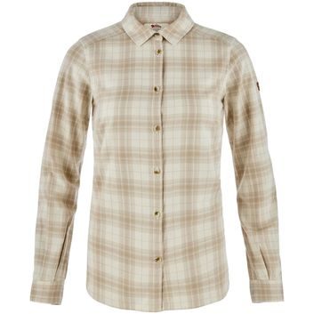 FJÄLLRÄVEN Övik Classic Flannel Shirt W Mais Yellow-Fossil