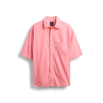 GAP Oversize popelínová košile Růžová
