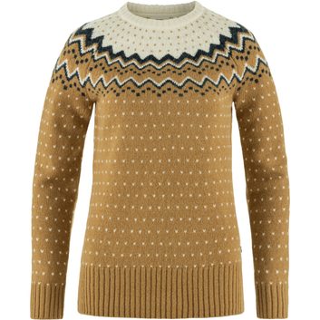FJÄLLRÄVEN Övik Knit Sweater W, Buckwheat Brown-Chalk White