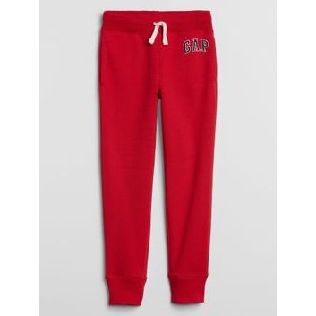 GAP 550068-02 Dětské tepláky fleece logo joggers Červená