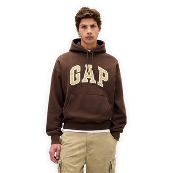 GAP 823104-04 Oversize mikina s logem Extra Heavyweight Unisex Hnědá