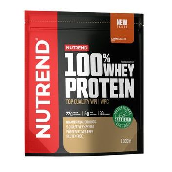 NUTREND 100% Whey Protein, sáček, 1000 g karamelové latté